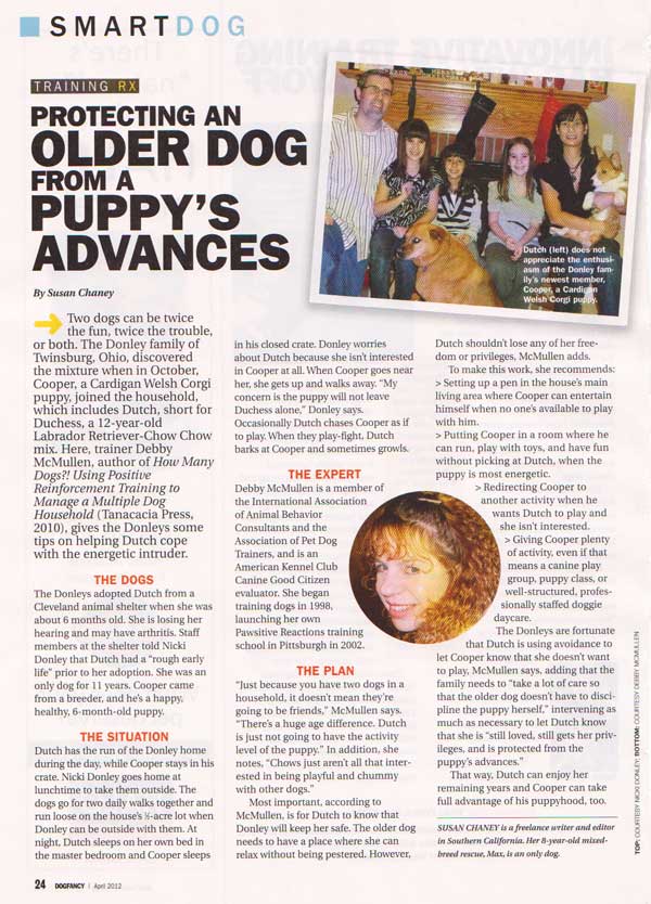 Interview with Debby McMullen in Dog Fancy Magazine April 2012